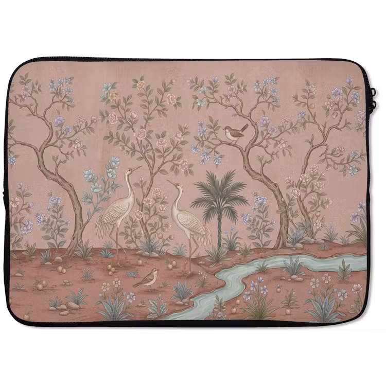 Nostalgisch - Reigers - Roze laptophoes neopreen klein -zkaufland3dotto