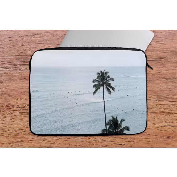 Oceaan - Palmbomen - Surfers laptophoes neopreen klein -tafel