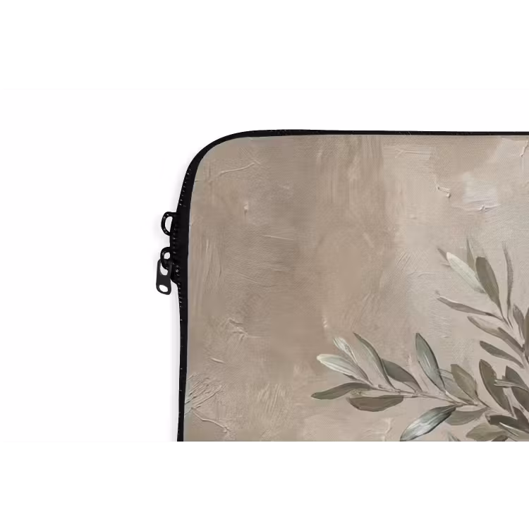 Olijfplant - Aardenpot - Abstract - Beige laptophoes neopreen klein -detail