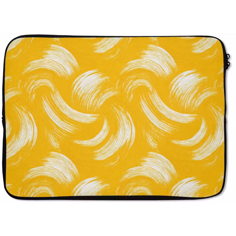 Verfstreken - Abstract - Dynamisch - Geel laptophoes neopreen klein 279 -zkaufland3dotto