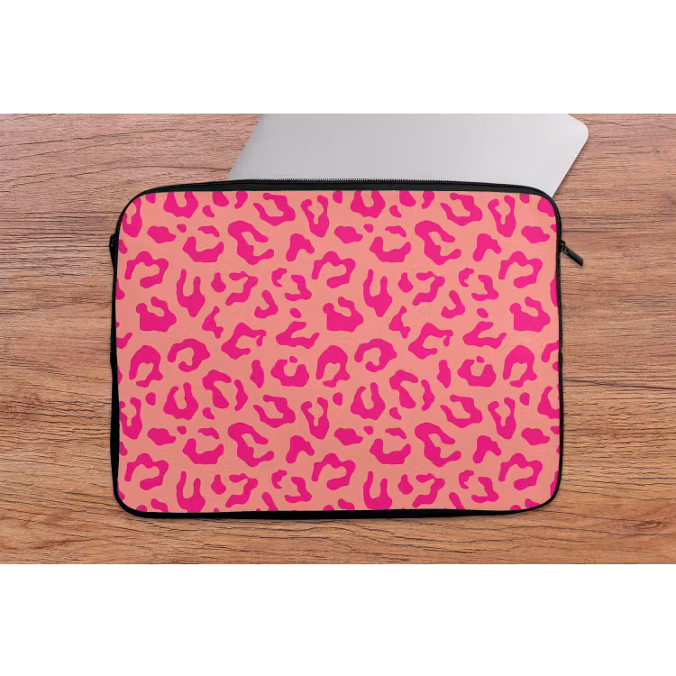 Panterprint - Roze - Dierenprint - Minimalistisch laptophoes neopreen klein -tafel