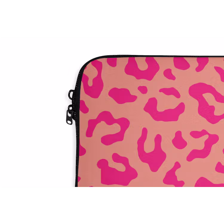 Panterprint - Roze - Dierenprint - Minimalistisch laptophoes neopreen klein -detail