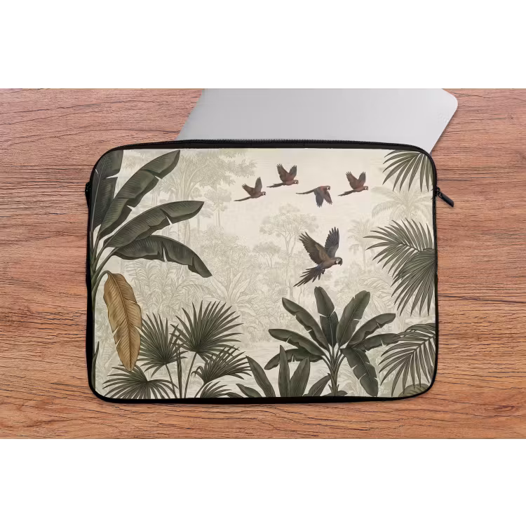 Papagaaien - Jungle - Tropisch - Green laptophoes neopreen klein -tafel