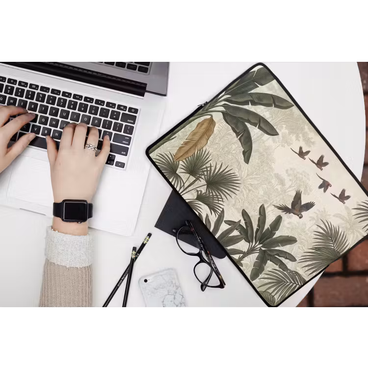 Papagaaien - Jungle - Tropisch - Green laptophoes neopreen klein -bureau