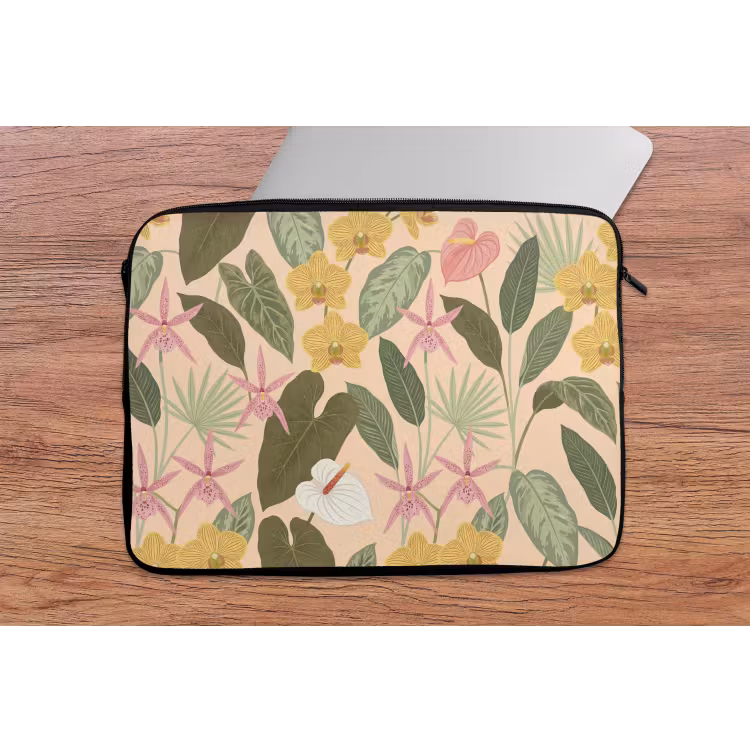 Patroon - Bloemen - Kleurrijk laptophoes neopreen klein -tafel