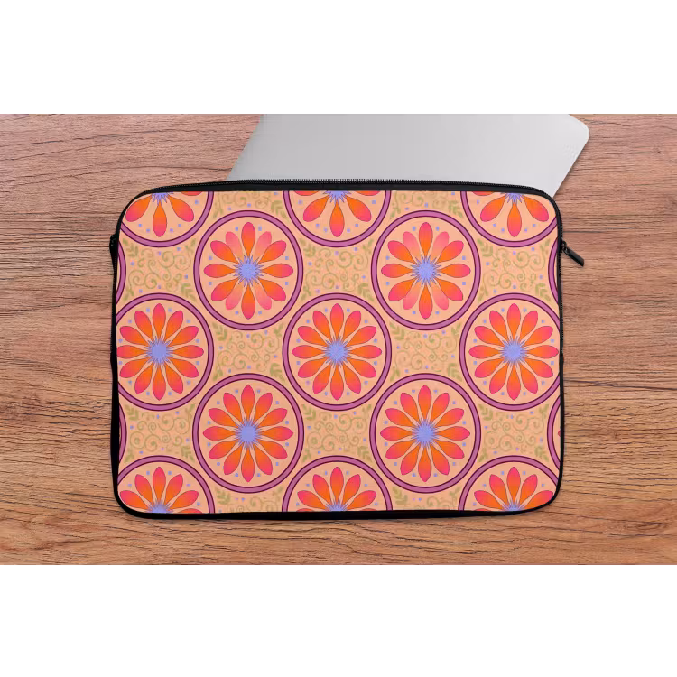 Patroon - Bloemen - Decoratief - Kleurrijk - Modern laptophoes neopreen klein -tafel