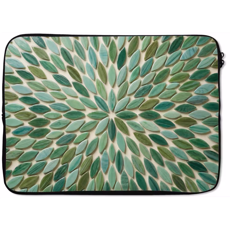 Patroon - Blad - Groen - Abstract laptophoes neopreen klein -zkaufland3dotto