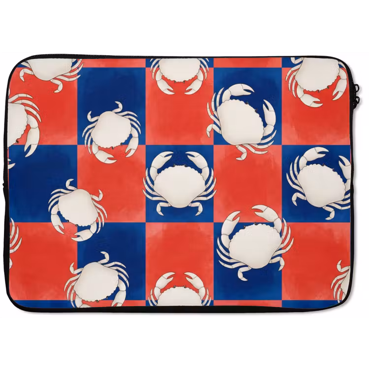 Patroon - Zeeleven - Rood - Blauw - Abstract laptophoes neopreen klein -zkaufland3dotto