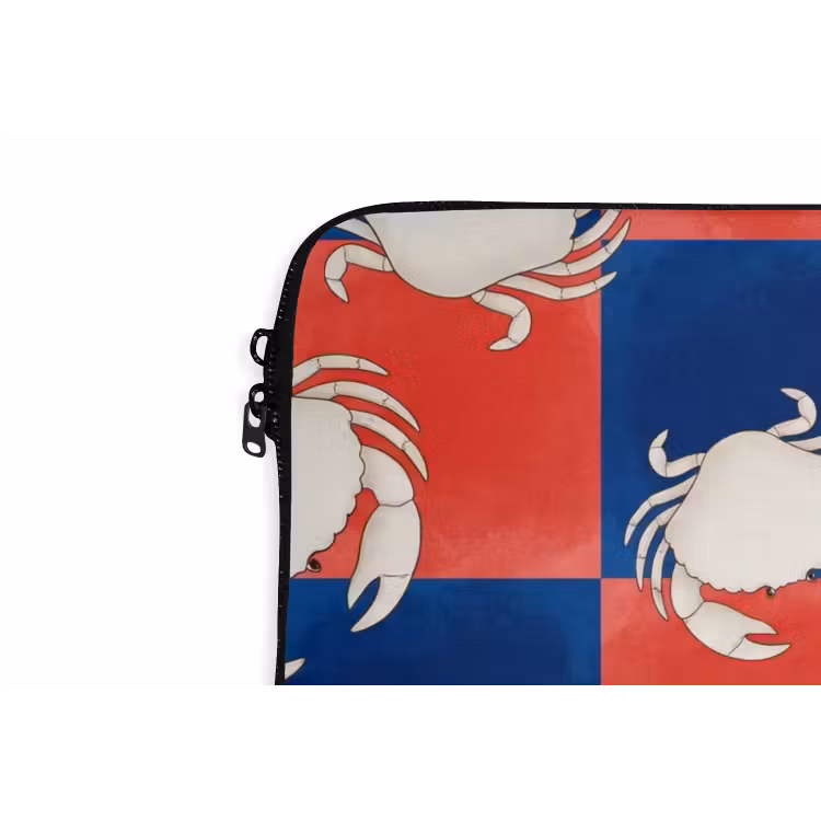 Patroon - Zeeleven - Rood - Blauw - Abstract laptophoes neopreen klein -detail