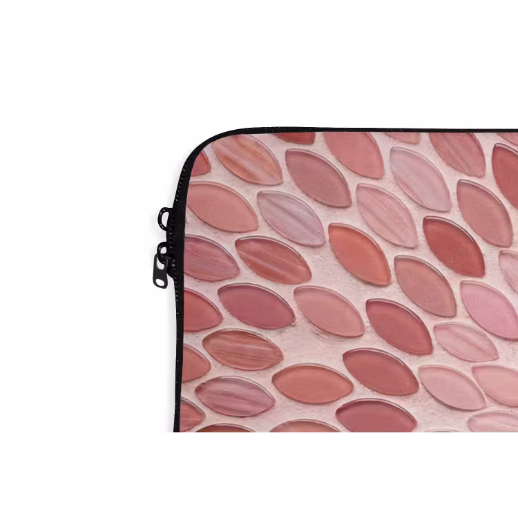 Patroon - Mozaïek - Ovaal - Abstract - Roze laptophoes neopreen klein -detail