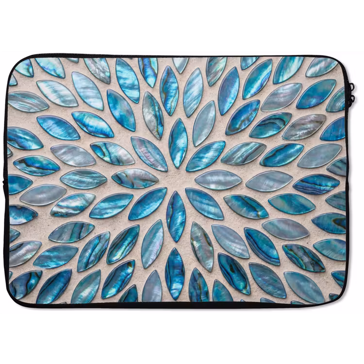 Patroon - Glans - Abstract - Blauw - Decoratie laptophoes neopreen klein -zkaufland3dotto