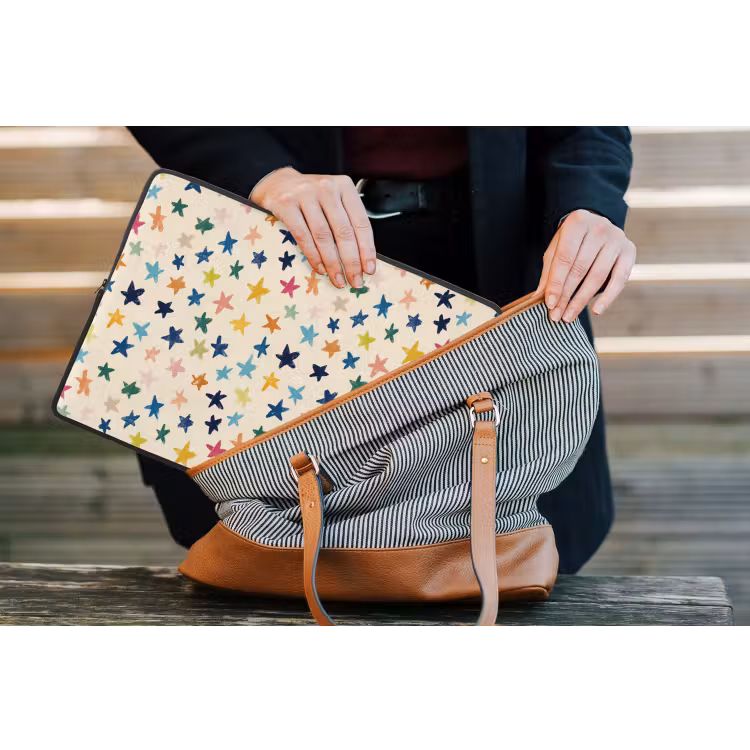 Patroon - Sterren - Kleurrijk laptophoes neopreen klein 279 -tas
