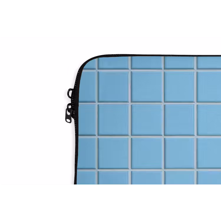 Patroon - Tegel - Pastel - Blauw laptophoes neopreen klein 279 -detail