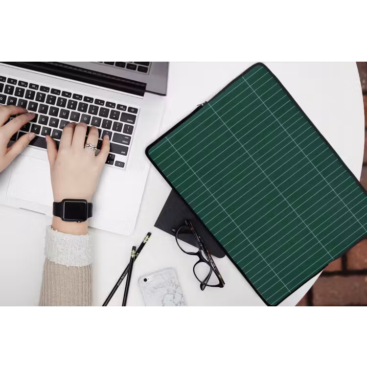 Patroon - Tegels - Donkergroen laptophoes neopreen klein 279 -bureau
