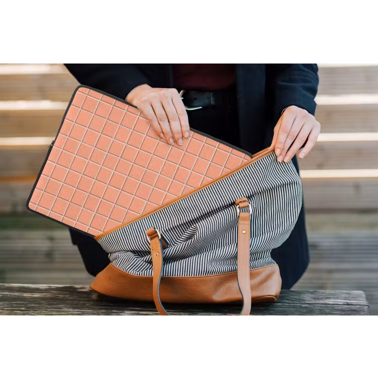Patroon - Tegels - Perzik laptophoes neopreen klein 279 -tas