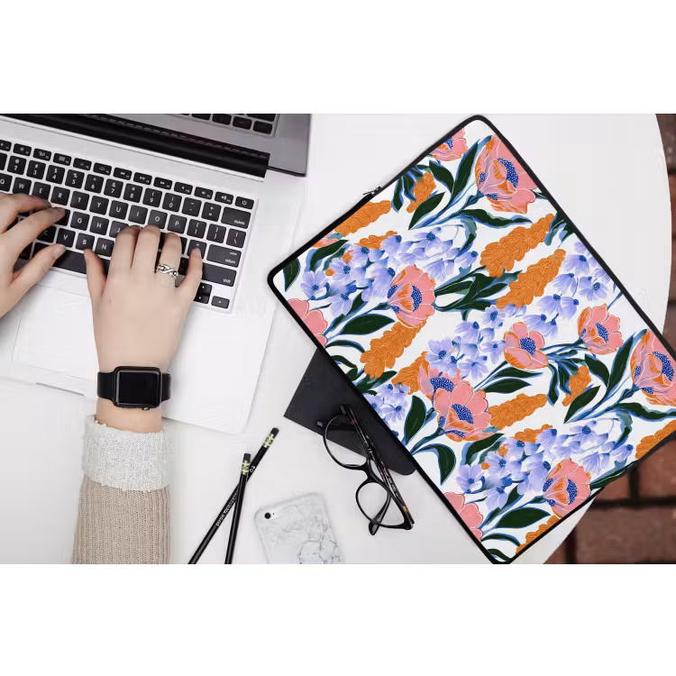 Patroon - Aquarel - Kleurrijk laptophoes neopreen klein 279 -bureau