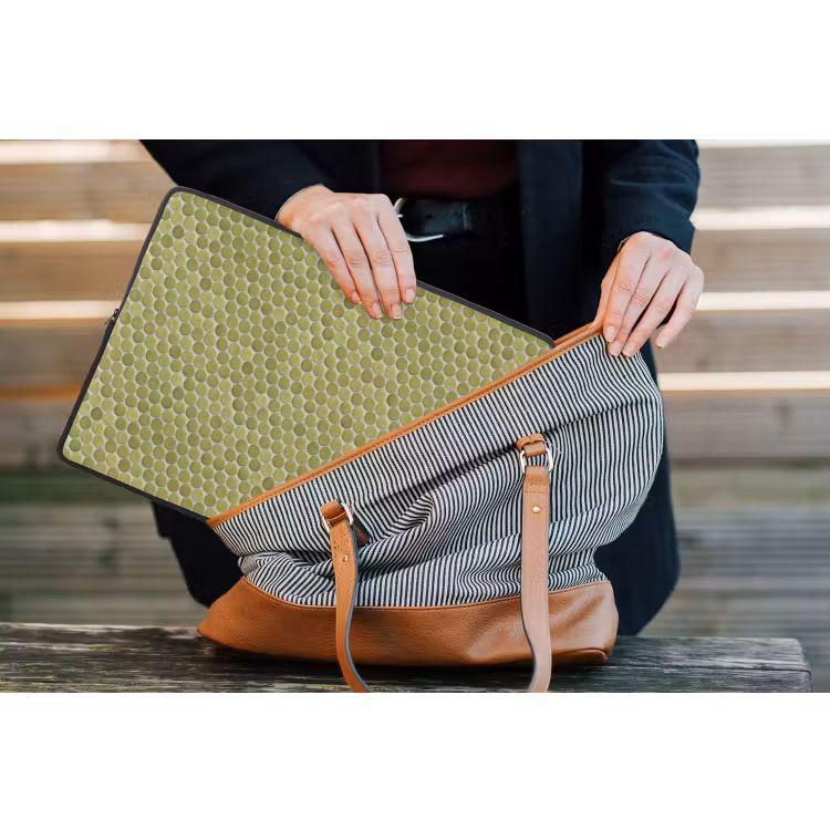 Penny - Mozaïek - Olijfgroen laptophoes neopreen klein 279 -tas