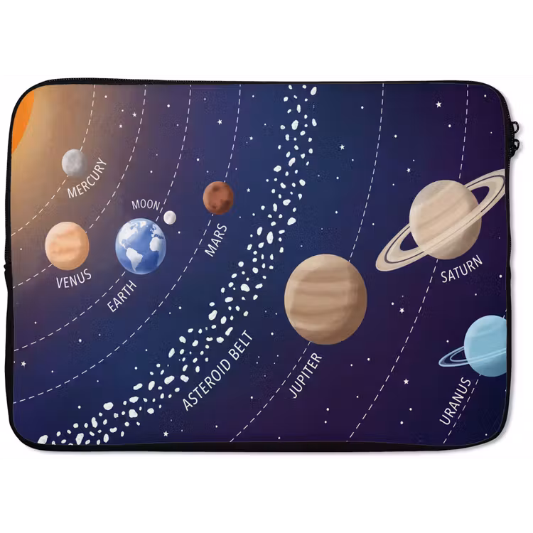Planetenstelsel - Ruimte - Illustratie laptophoes neopreen klein -zkaufland3dotto