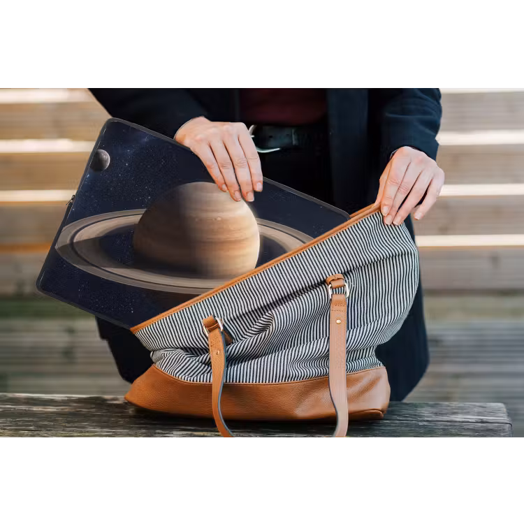 Planeten - Saturnus - Ruimte laptophoes neopreen klein -tas