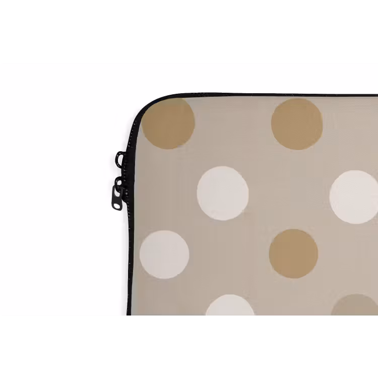 Polka - Dots - Beige laptophoes neopreen klein 279 -detail