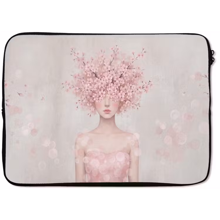 Portret - Kersenbloesem - Roze laptophoes neopreen klein -zkaufland3dotto