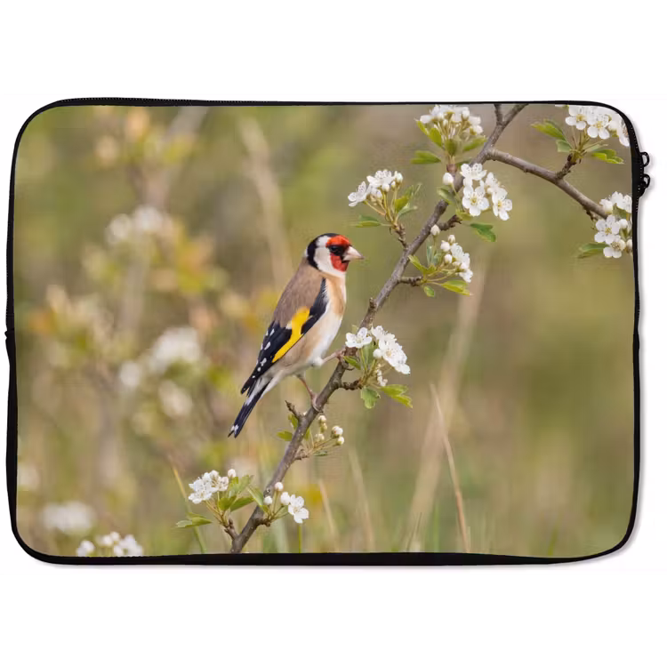 Putter - Bloesem - Lente - Natuur - Kleurrijk laptophoes neopreen klein -zkaufland3dotto