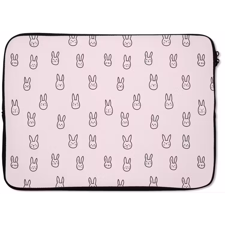Konijnen - Minimalistisch - Roze laptophoes neopreen klein 279 -zkaufland3dotto