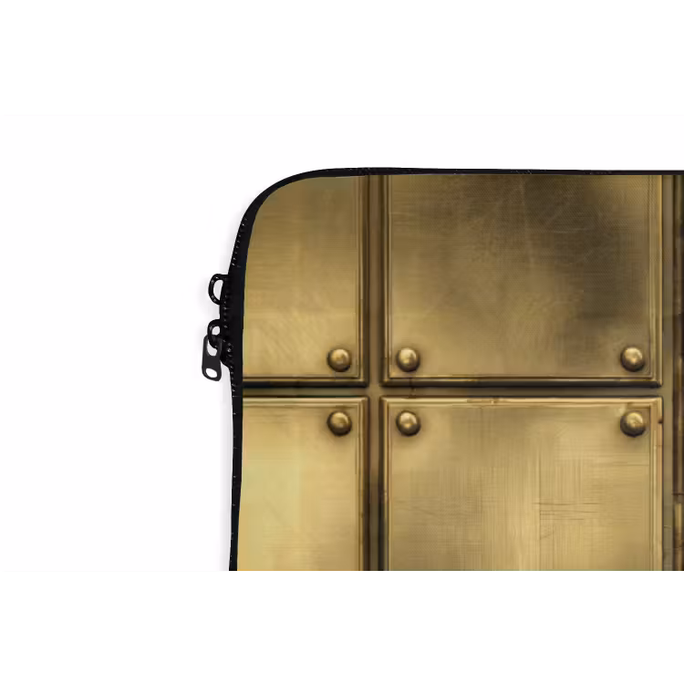 Platen - Industrieel - Stoer - Goud laptophoes neopreen klein 279 -detail