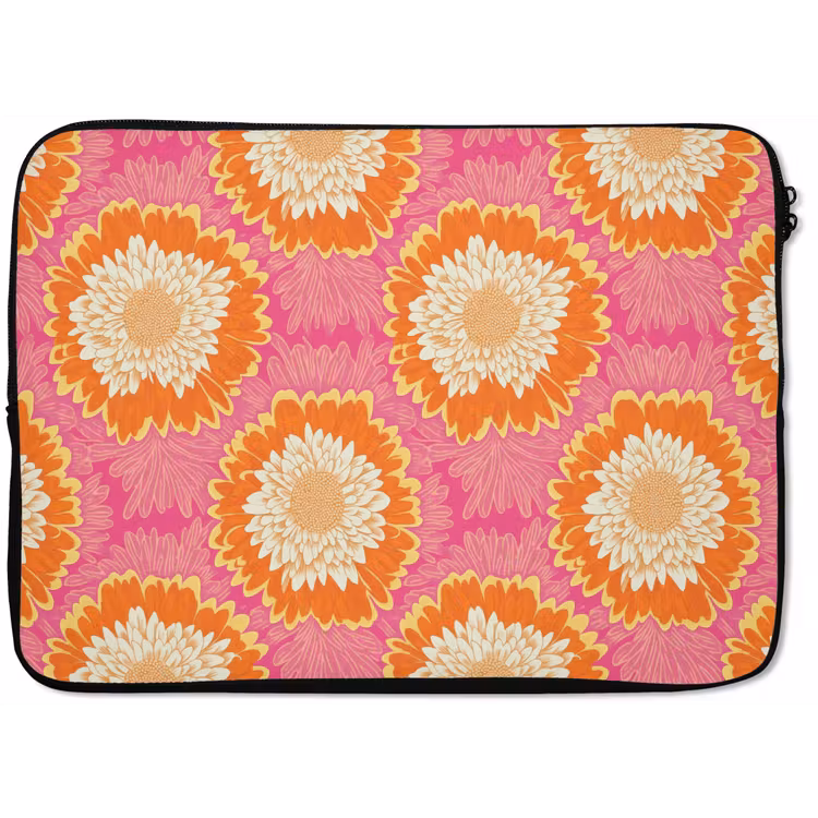 Retro - Bloemen - Kleurrijk laptophoes neopreen klein 279 -zkaufland3dotto