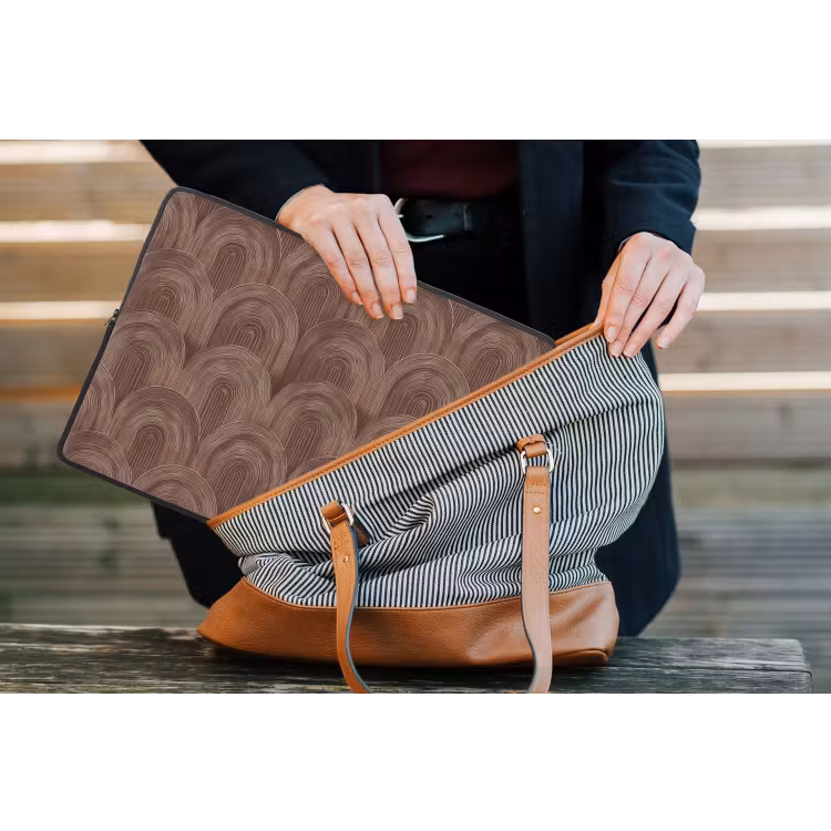 Ritmisch - Effect - Bruin laptophoes neopreen klein 279 -tas