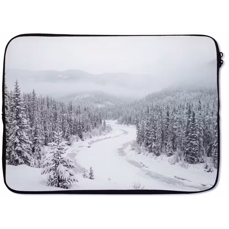 Rivier - Bevroren - Landschap - Winter laptophoes neopreen klein -zkaufland3dotto
