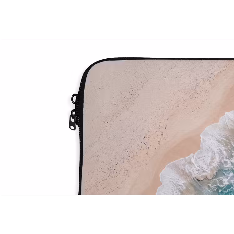 Zee - Strand - Golven - Natuur - Blauw laptophoes neopreen klein -detail