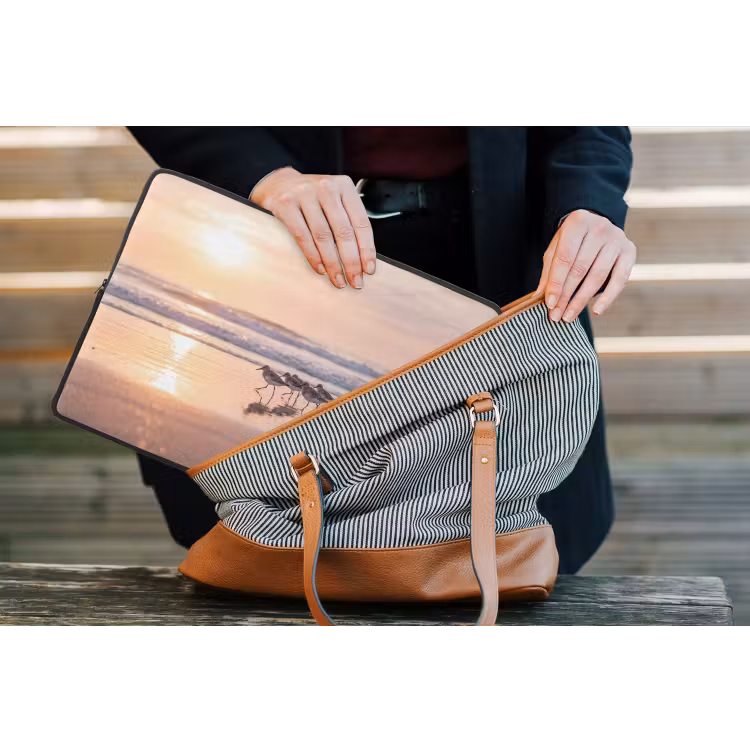 Zee - Vogels - Strand laptophoes neopreen klein -tas