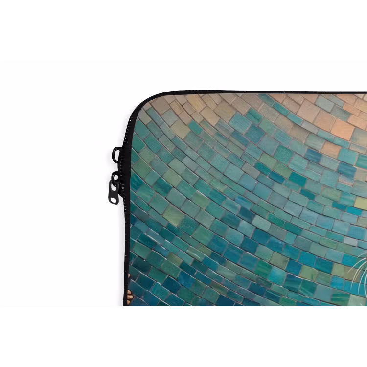 Zeehond - Mozaïek - Onderwater - Dieren - Blauw laptophoes neopreen klein -detail