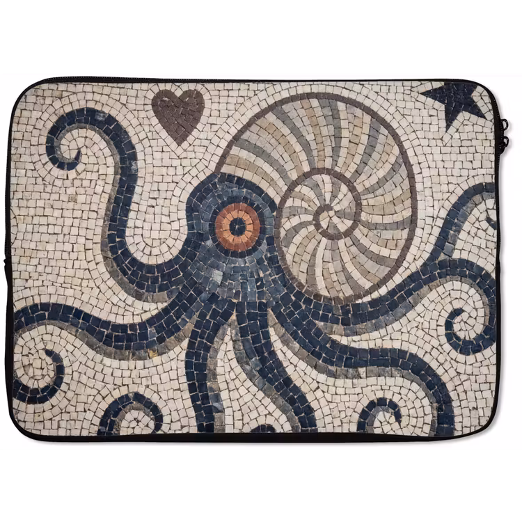 Zeeleven - Mozaïek - Kunst - Vintage - Beige laptophoes neopreen klein -zkaufland3dotto