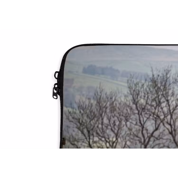 Schapen - Rij - Weide - Dieren - Platteland laptophoes neopreen klein -detail