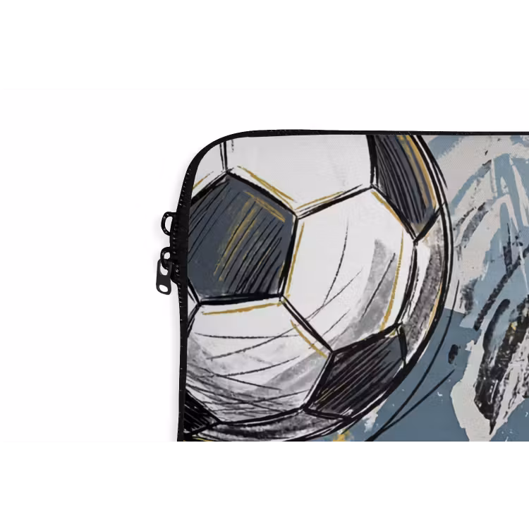 Voetbal - Abstract - Sport - Kleurrijk laptophoes neopreen klein -detail