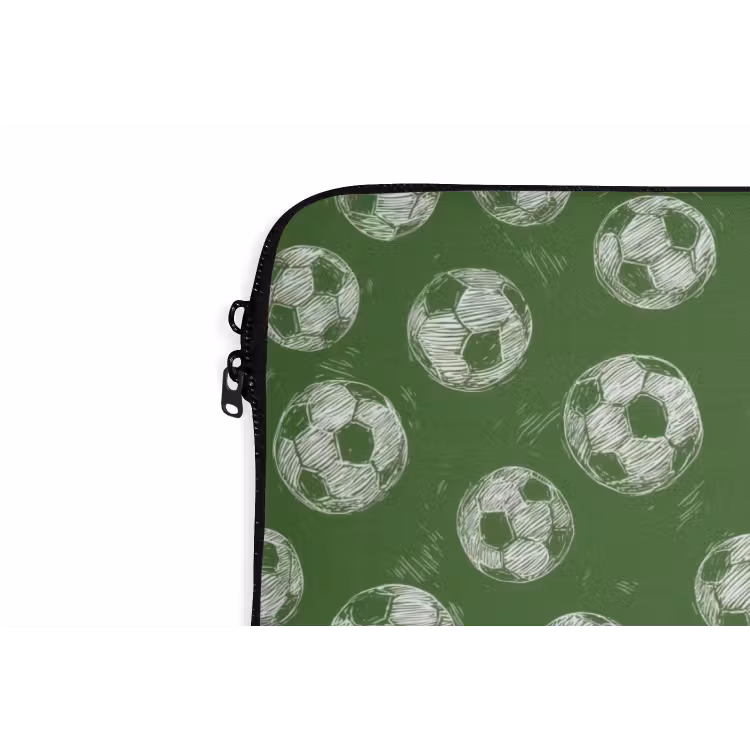 Voetbal - Sport - Groen laptophoes neopreen klein 279 -detail