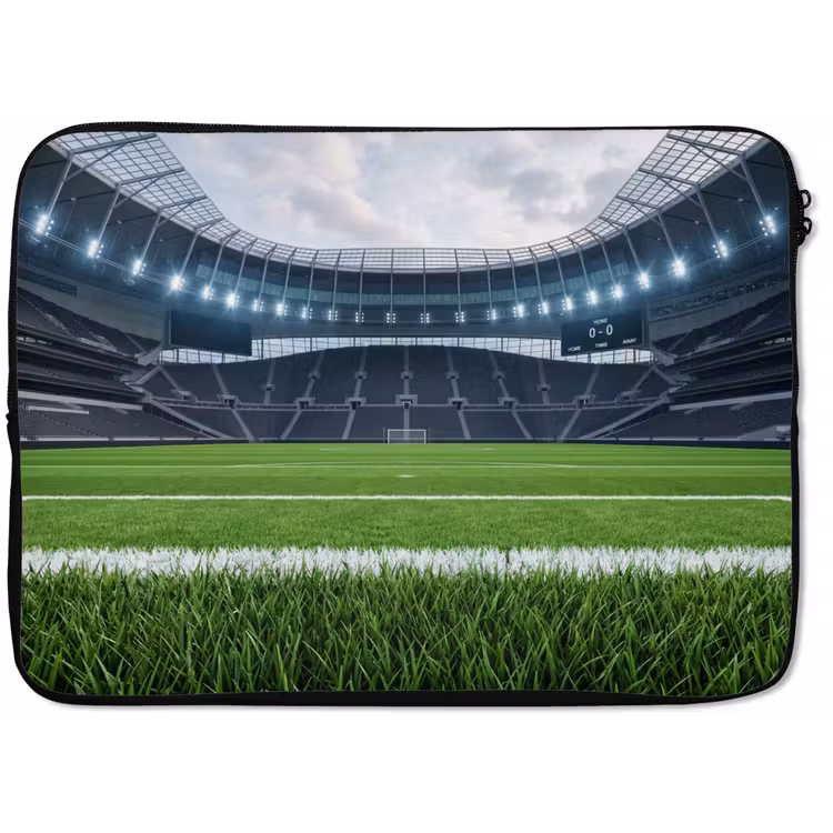 Voetbal - Stadion - Sport - Groen laptophoes neopreen klein -zkaufland3dotto