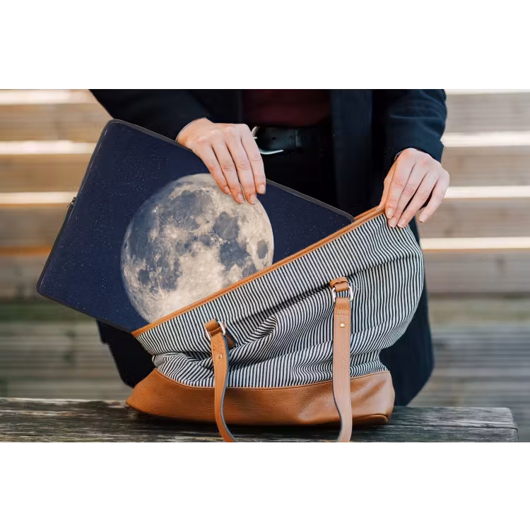 Ruimte - Maan - Kosmos laptophoes neopreen klein -tas
