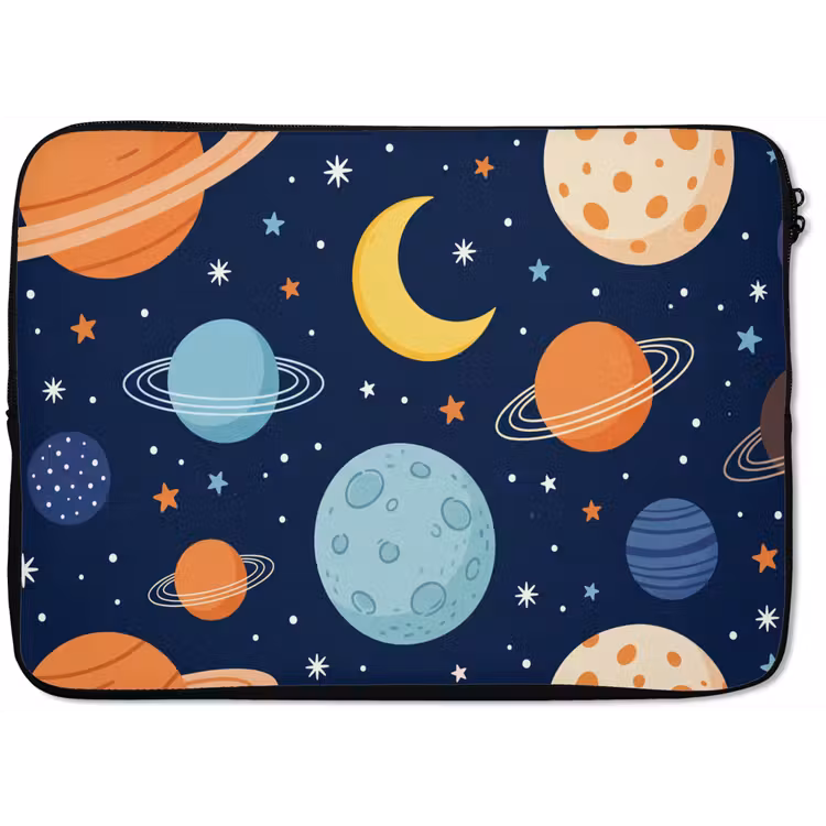 Ruimte - Planeten - Kleurrijk laptophoes neopreen klein -zkaufland3dotto