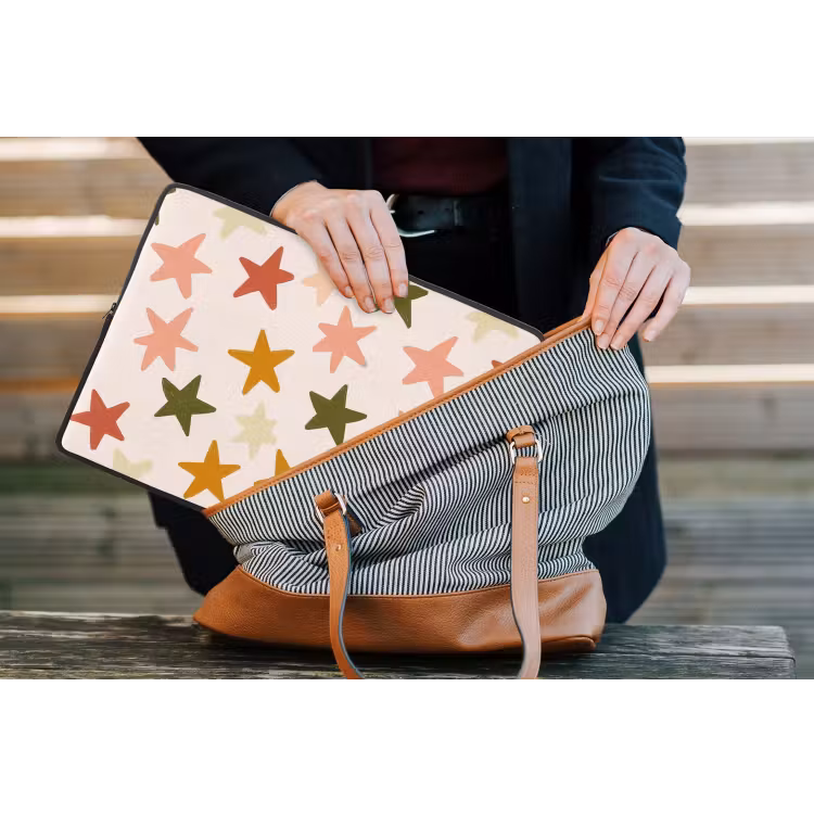 Sterren - Patroon - Kleurrijk laptophoes neopreen klein 279 -tas