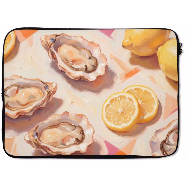 Stilleven - Citroenen - Oesters - Abstract - Oranje laptophoes neopreen klein -zkaufland3dotto