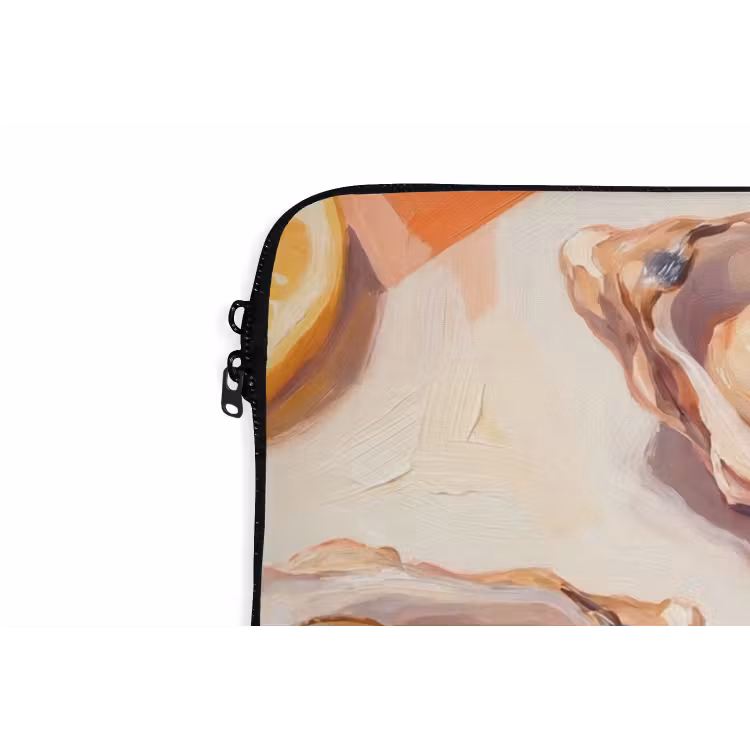 Stilleven - Citroenen - Oesters - Abstract - Oranje laptophoes neopreen klein -detail