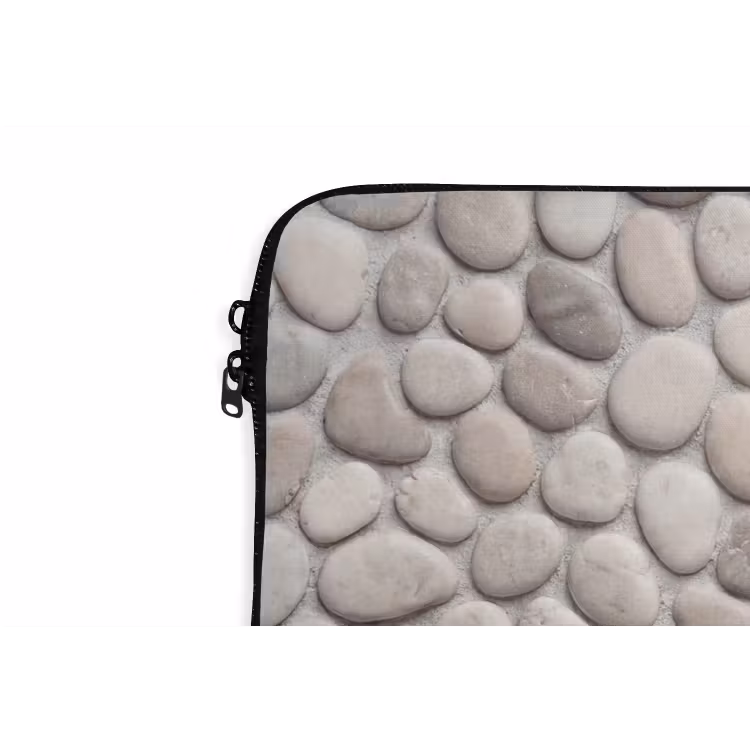 Steen - Kiezel - Natuur - Minimalistisch - Beige laptophoes neopreen klein -detail