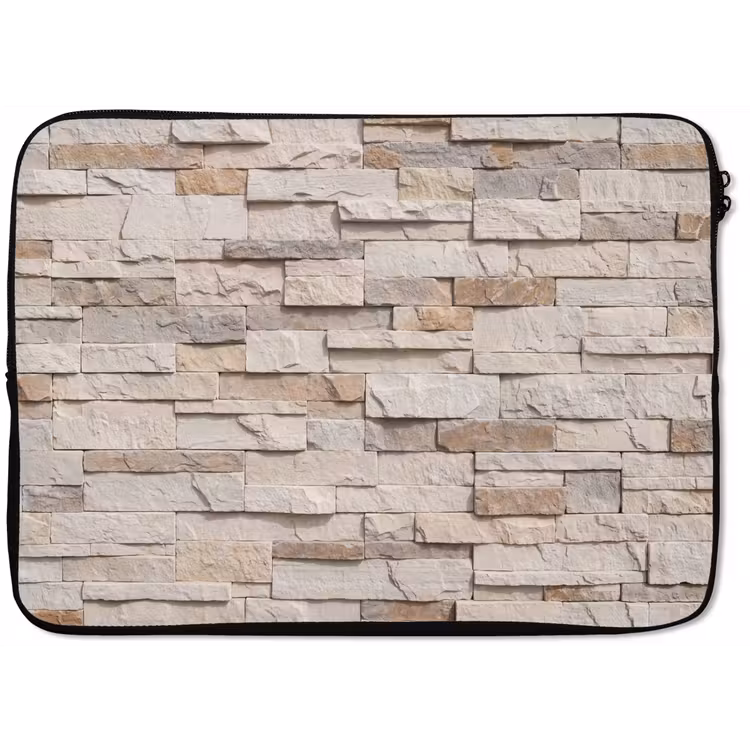 Steen - Muur - Textuur - Rustiek - Beige laptophoes neopreen klein -zkaufland3dotto
