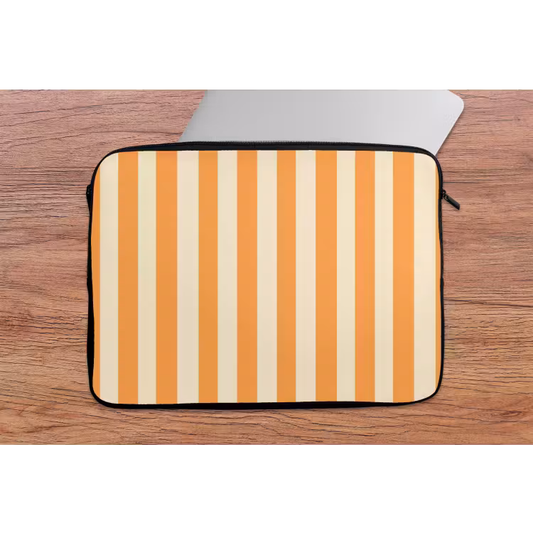 Strepen - Patroon - Oranje laptophoes neopreen klein 279 -tafel