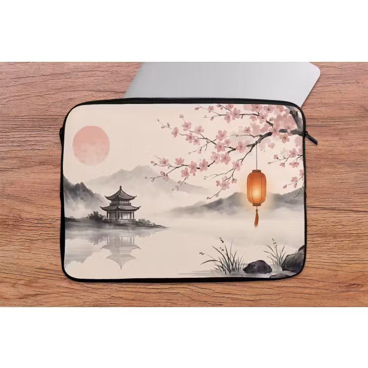 Zon - Japans - Traditioneel laptophoes neopreen klein -tafel