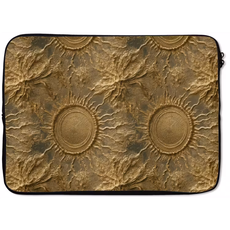 Zon - Reliëf - Antiek - Goud laptophoes neopreen klein 279 -zkaufland3dotto