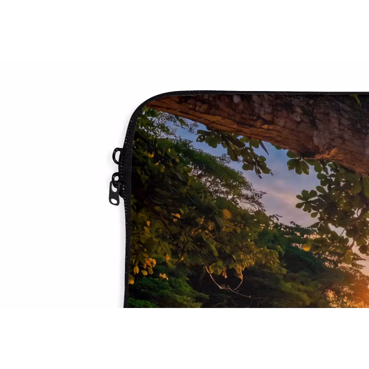 Schommel - Strand - Zonsondergang - Natuur - Oranje laptophoes neopreen klein -detail